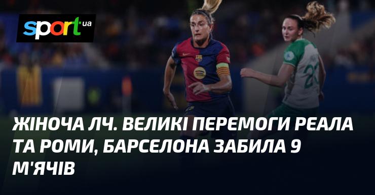 Жіноча Ліга чемпіонів. Вражаючі тріумфи Реала та Роми, а Барселона відзначилася дев'ятьма голами!